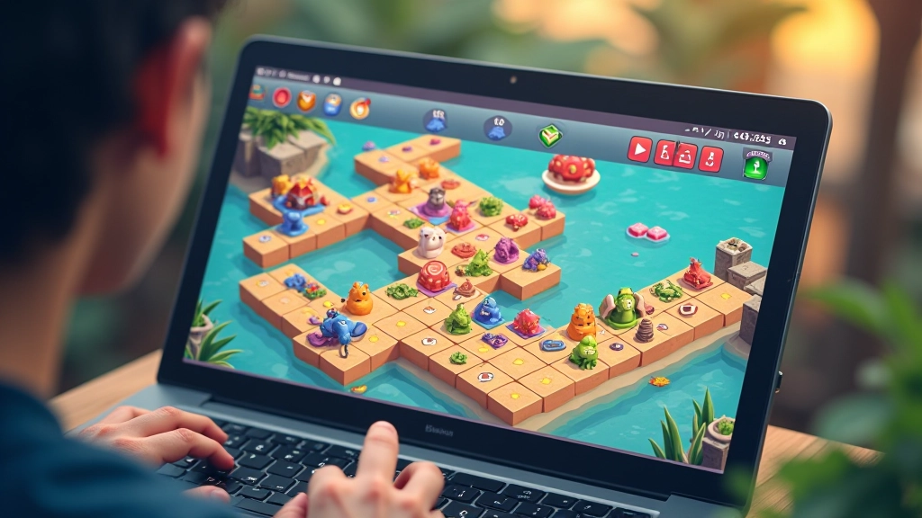 Strategy puzzle game interface showing colorful tile grid